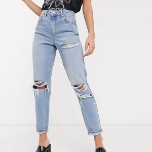 Topshop Ripped Mom Jeans